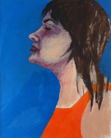 Portrait symbolique d'une élève - Acrylique sur papier glacé 24 X 32 cm. 2011.